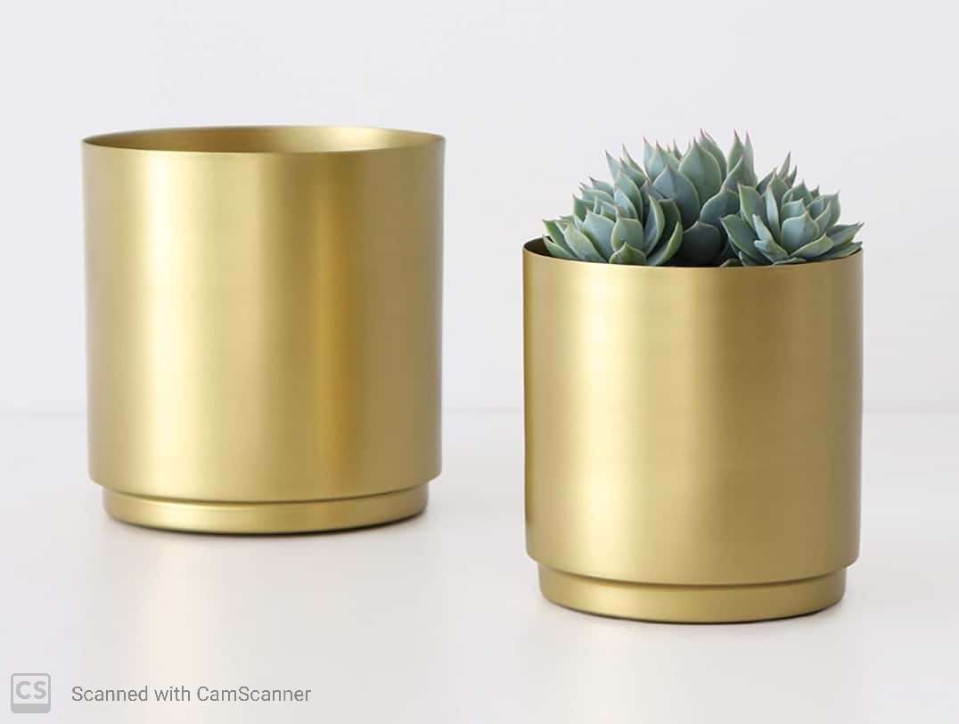 Cylindrical Brass Metal Planters AH-174 Moradabad